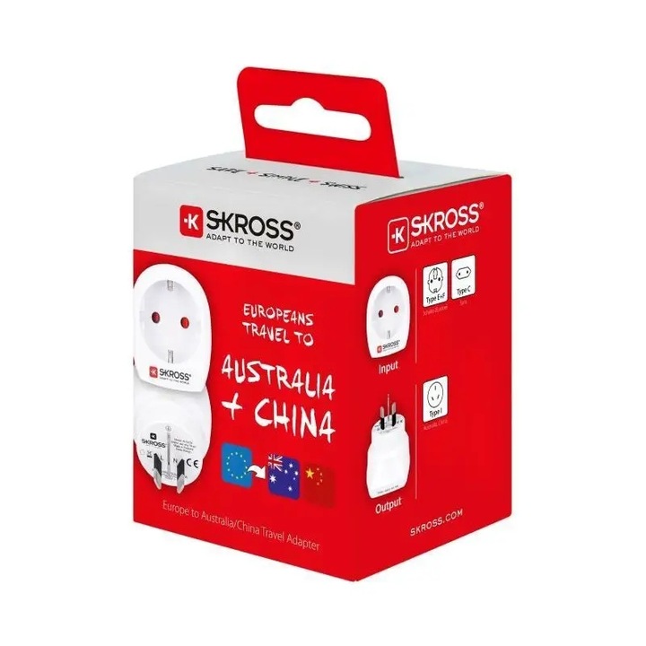 Adapter Przejściówka SKROSS do Chin, Australii, Nowej Zelandii i