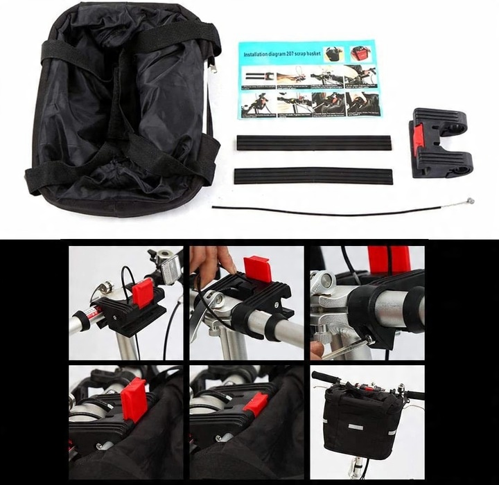 KOSZYK NA KIEROWNICĘ DO ROWERU + TORBA 10L
