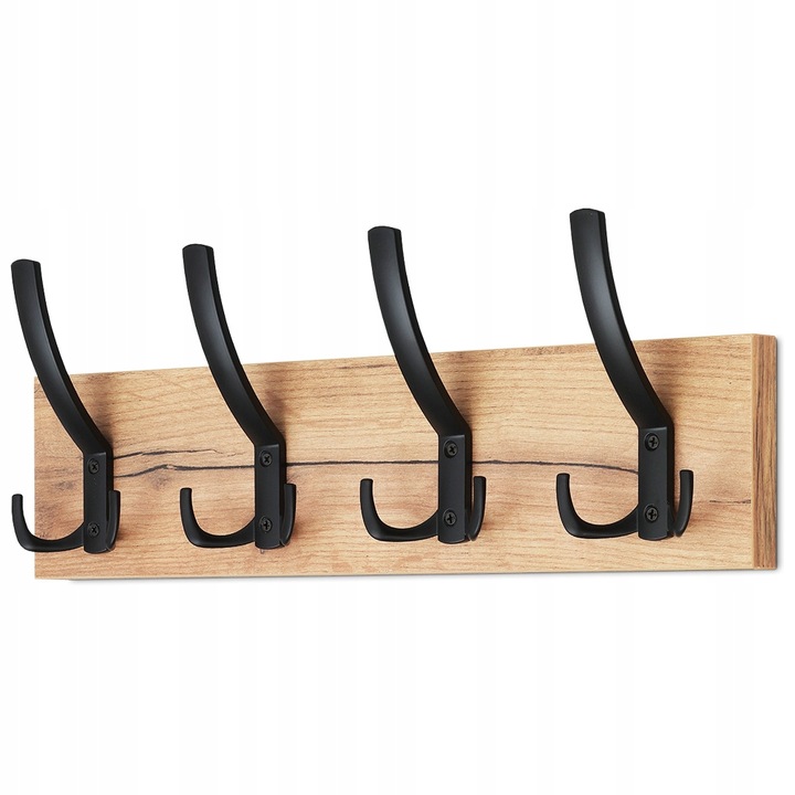 KLASYCZNY ŚCIENNY WIESZAK NA UBRANIA WIESZAK DO PRZEDPOKOJU Z 4