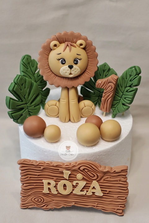 ZESTAW SAFARI LEW Figurki z masy cukrowej, dekoracja na tort ROCZEK/CHRZEST