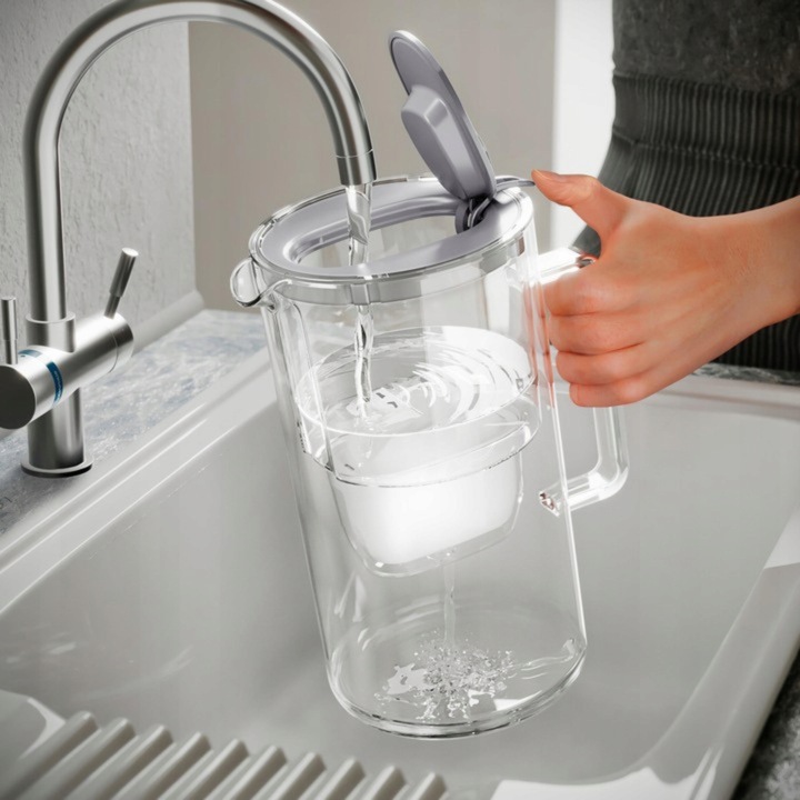 Dzbanek filtrujący szklany Aquaphor Glass Szary + Filtr Maxfor Mg