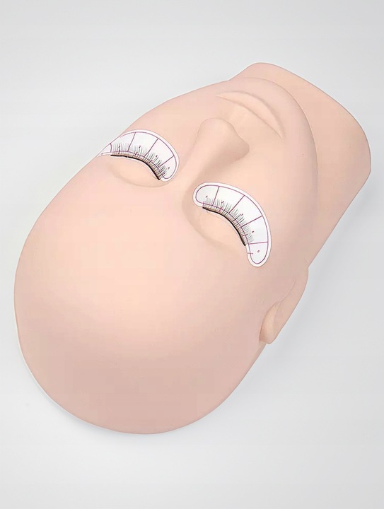 GŁÓWKA GŁOWA TRENINGOWA DO NAUKI PRZEDŁUŻANIA RZĘS SILIKONOWA + RZĘSY