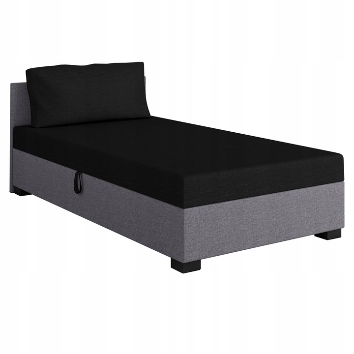 Tapczan Jednoosobowy Łóżko 80x195cm z Pojemnikiem na Pościel +