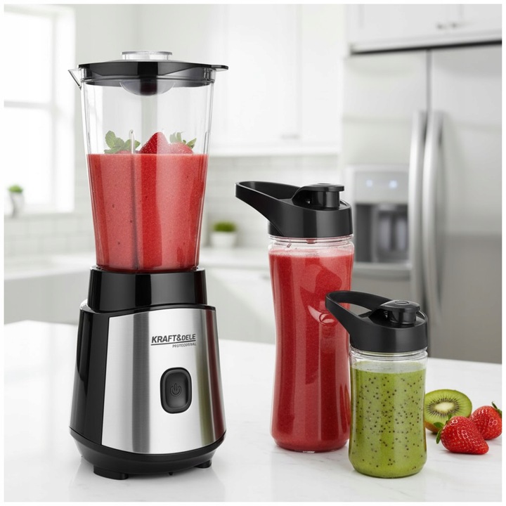 BLENDER KIELICHOWY 1500W MIKSER DO SMOOTHIE KOKTAJLI LODU 2 BIDONY +