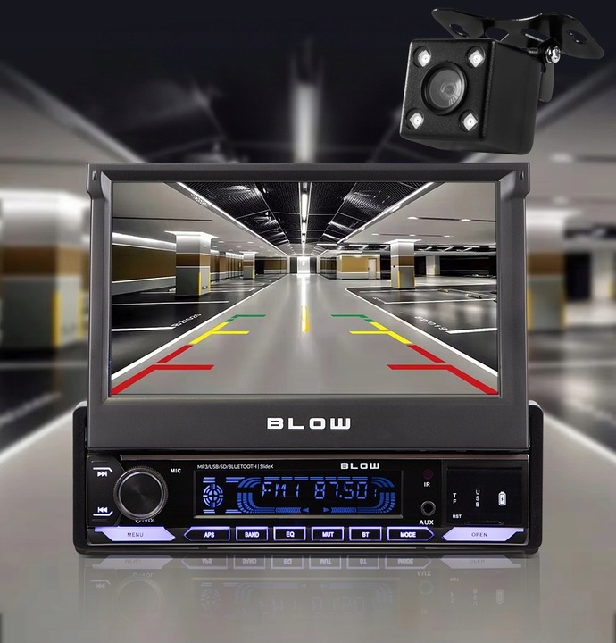 RADIO SAMOCHODOWE 1-DIN 7 CALI WYSUWANY DOTYKOWY EKRAN CARPLAY ANDROID