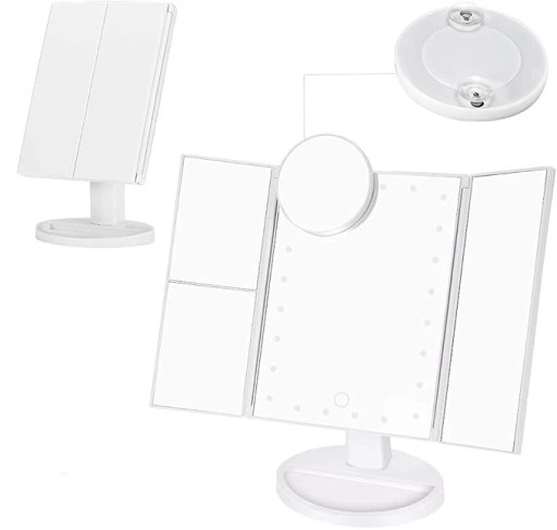 LUSTERKO KOSMETYCZNE PODŚWIETLANE ROZKŁADANE LED