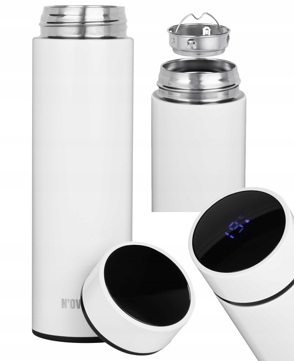 SZCZELNY TERMOS BUTELKA TERMICZNA KUBEK Z TERMOMETREM NA KAWĘ HERBATĘ SITKO