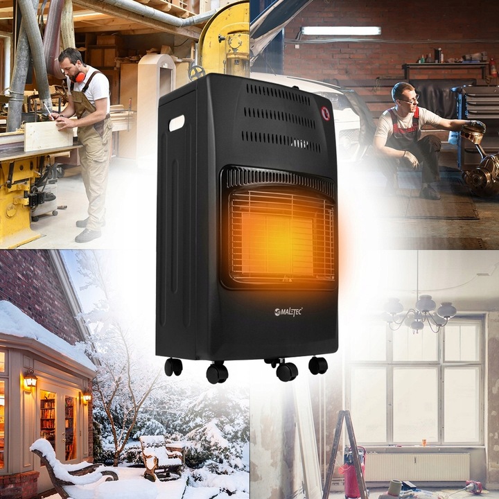 Piec Gazowy na butle 13KG OGRZEWACZ GAZOWY GRZEJNIK MOC 4200W 65m2 REDUKTOR