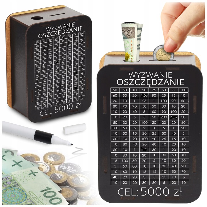 PREZENT NA 18 30 40 50 60 URODZINY SKARBONKA WYKREŚLANA UPOMINEK CEL 5000zł