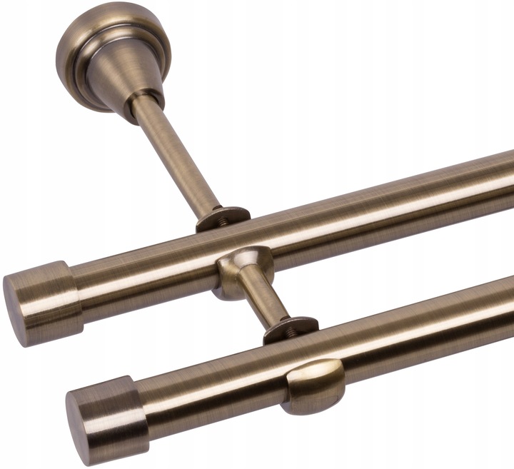 KARNISZ PODWÓJNY 200 CM 19+19 MM SUN METALOWY 3 KOLORY RENA