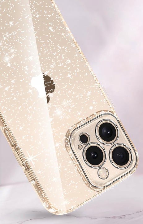 Etui do iPhone 16 Pro Max SILIKONOWE BROKAT clear CASE + SZKŁO OCHRONNE 9H