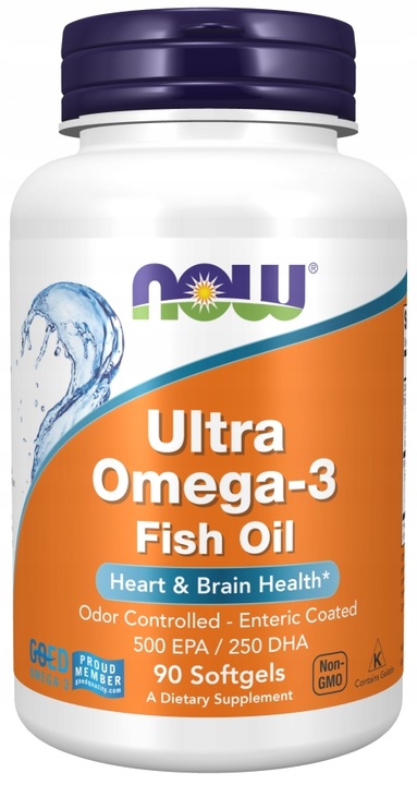 NOW FOODS ULTRA OMEGA-3 90kaps EPA 500mg DHA 250mg KWASY OMEGA 3