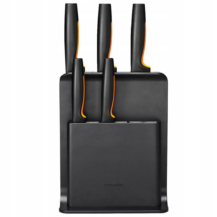 FISKARS ZESTAW KOMPLET NOŻY 5x NÓŻ SZEFA KUCHNI DO CHLEBA OBIERANIA WARZYW