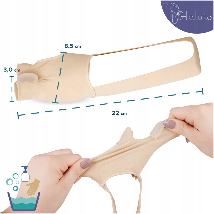 OPASKA z żelową OSŁONĄ na haluksy SEPARATOR KLIN prostujący duży palec PARA