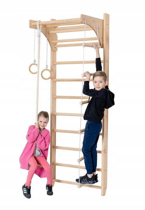 Drabinka gimnastyczna do ćwiczeń regulowany drążek zestaw akcesoriów