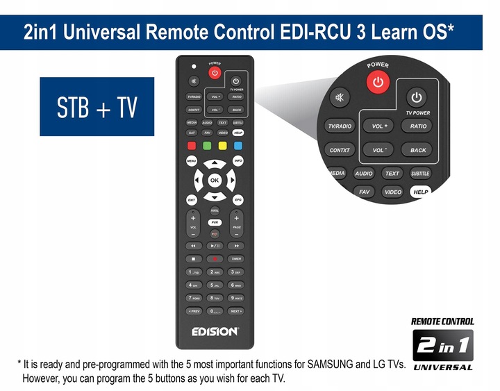 Edision Os NINO+ Full Hd Linux E2 odbiornik Combo