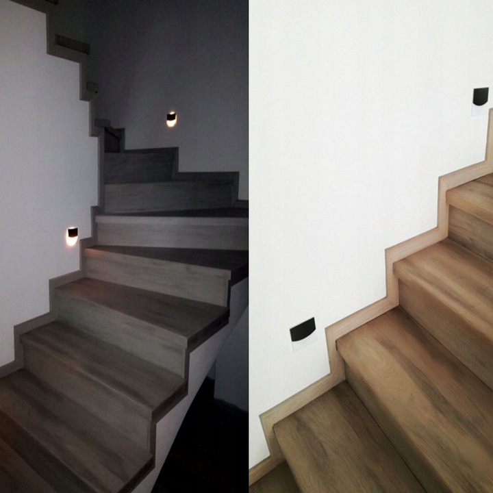 Oświetlenie schodowe oprawa lampka schodowa LED 230V CZARNA Q1