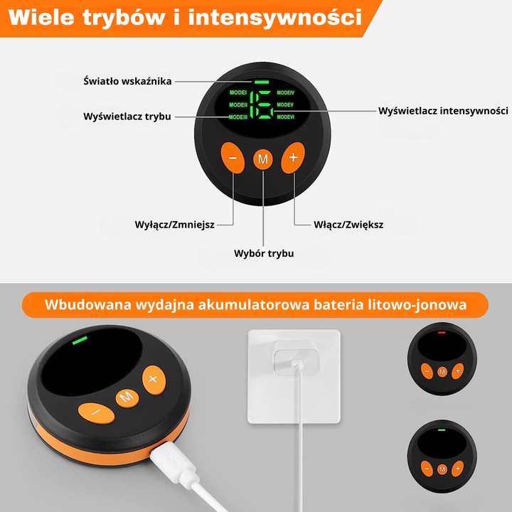 ElektroStymulator Mięśni Brzucha Pas Odchudzający ABS 6 Trybów UNIWERSALNY