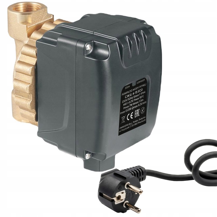 POMPA OBIEGOWA CYRKULACYJNA DO WODY C.W.U. OMNIGENA 15-14 Z KABLEM GW 1/2"