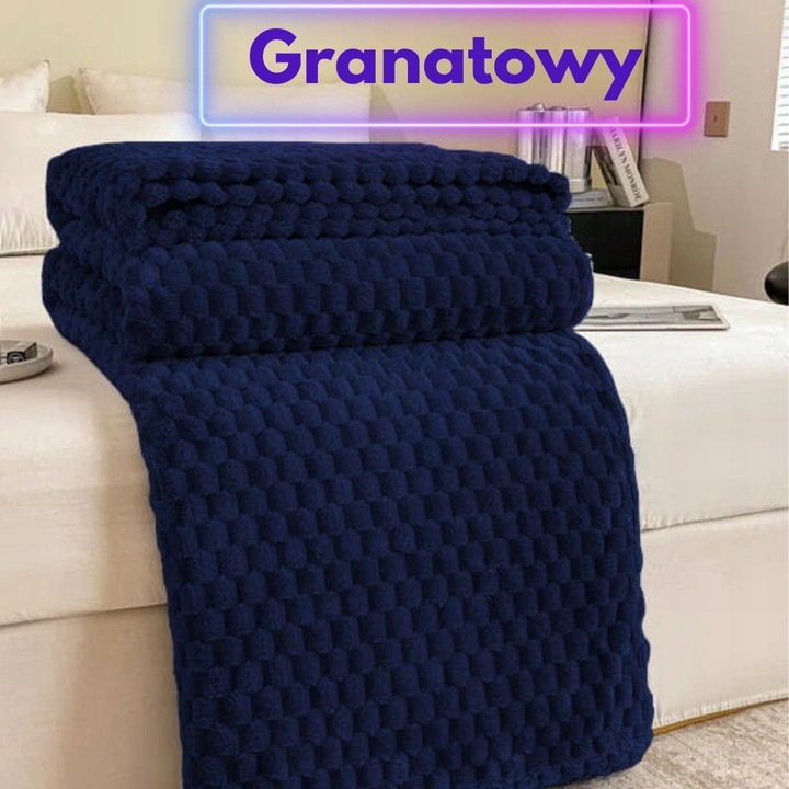 CIEPŁY KOC 160x200 WYTŁACZANY MIĘKKI NARZUTA POLAROWY WYBÓR KOLORÓW