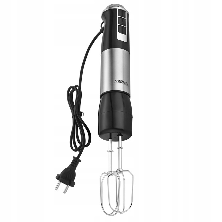 MOCNY BLENDER WIELOFUNKCYJNY MIKSER RĘCZNY 1500W SREBRNY LED AKCESORIA