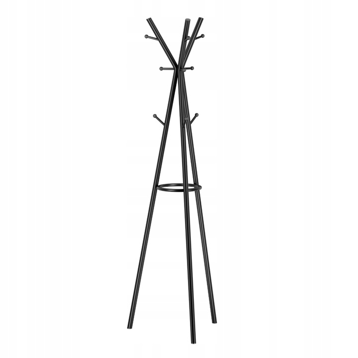 Wieszak stojak na ubrania MARK ADLER stojący stalowy 9 haczyków czarny