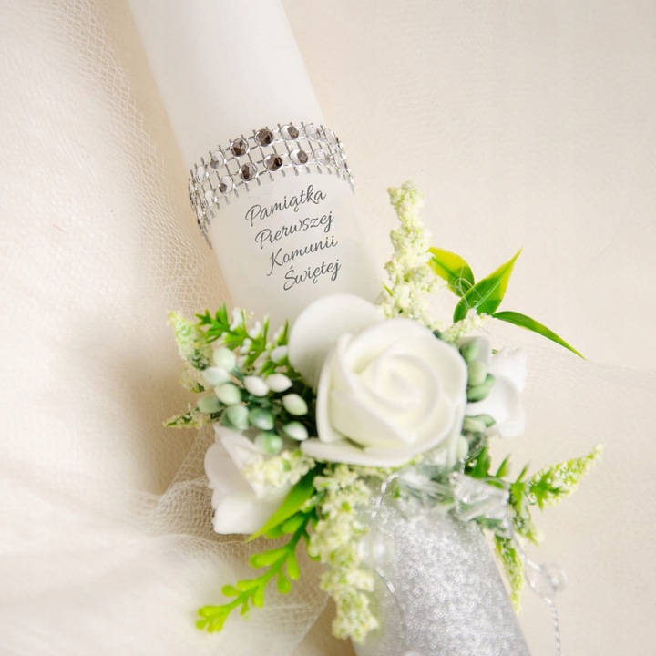 Świeca do I Komunii Świętej ręcznie zdobiona Uniwersalna SK-20KU