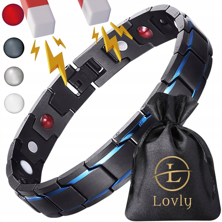 MODNA Bransoletka Magnetyczna Moc Zdrowotna Męska STAL NIERDZEWNA PREMIUM