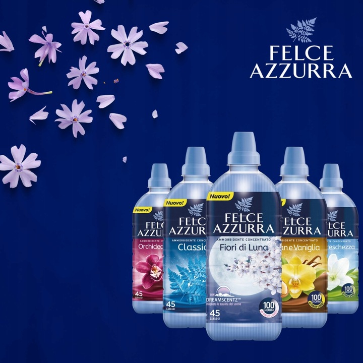 Felce Azzurra Perfumowany Włoski Płyn do Płukania Zestaw MIX 4x900ml