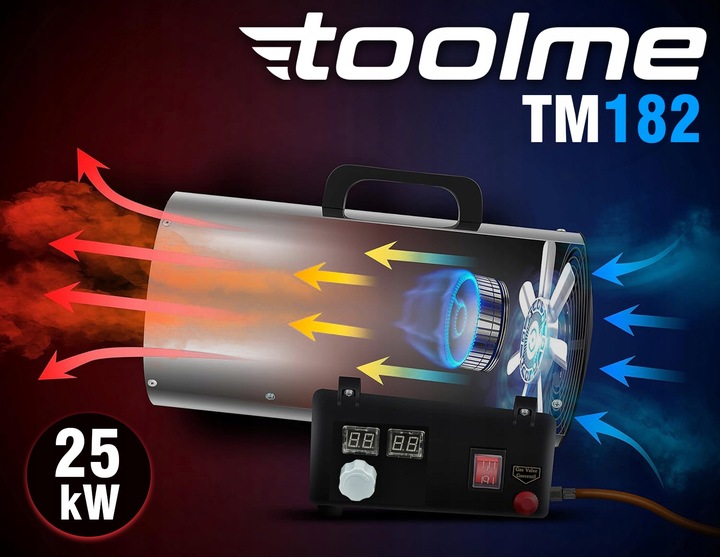 Nagrzewnica 25kW dmuchawa grzejnik na butle gazowa z TERMOSTATEM LCD TM182