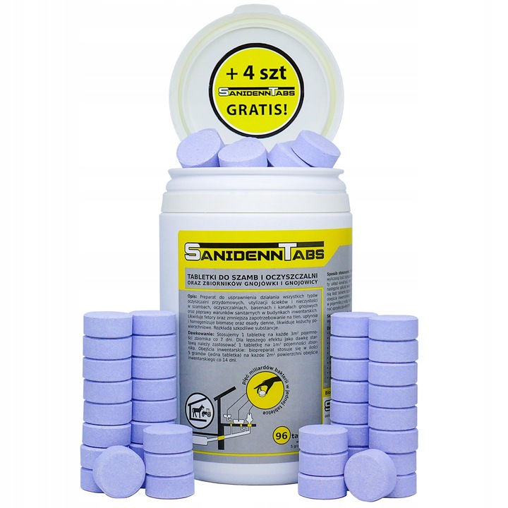 BAKTERIE TABLETKI DO SZAMBA SANIDENN 100 TABLETEK 2 LATA BAKTERIE DO SZAMBA