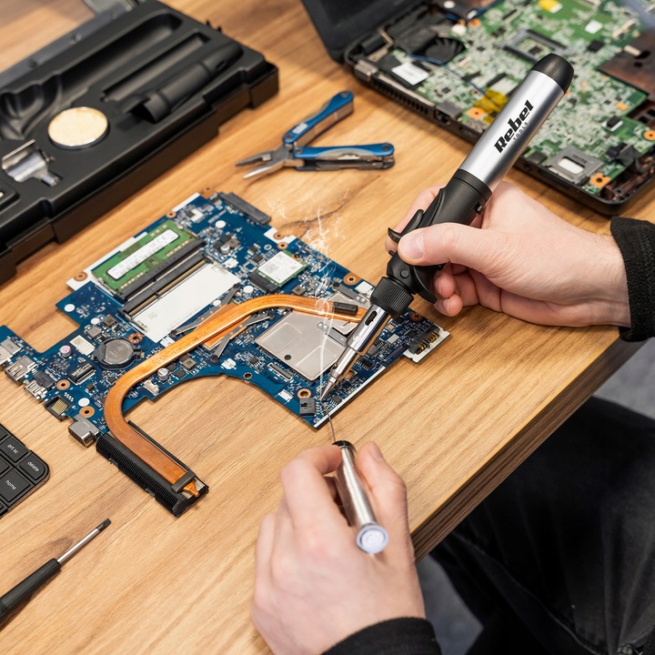 Lutownica gazowa zestaw (FK-062) 200°C - 500°C Rebel, opalarka palnik