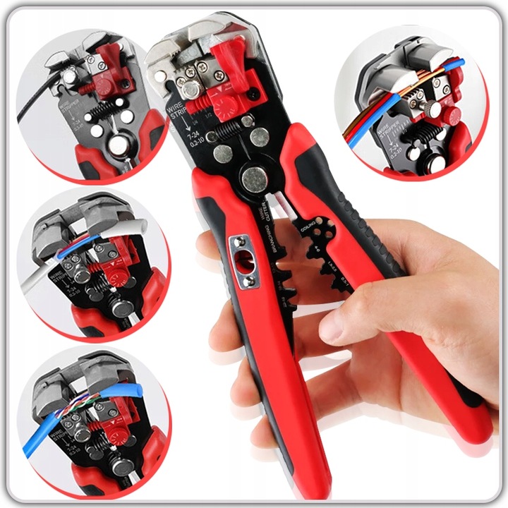 ŚCIĄGACZ IZOLACJI SZCZYPCE ZACISKARKA KABLI PRZEWODÓW AUTOMAT 0,2 -