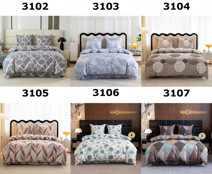 Pościel 160x200 + 2 Poszewki Komplet 3- Częściowy Kwiaty 3D Wiele Wzorów