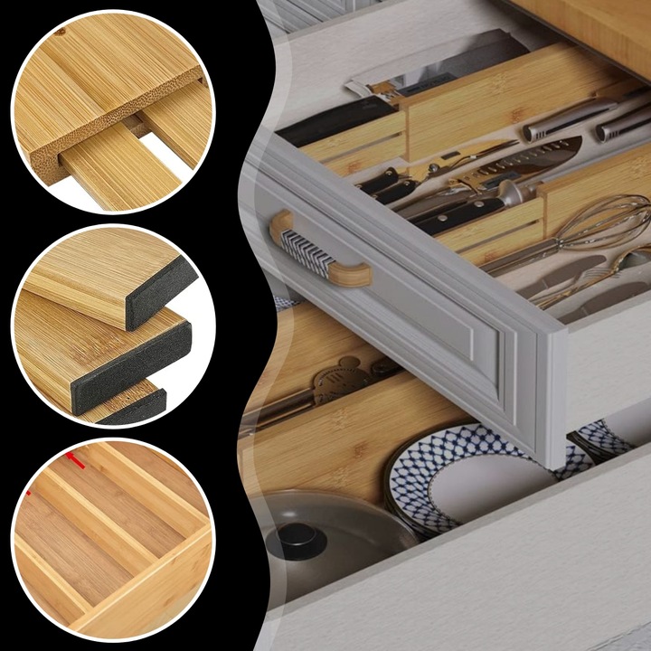 4x ORGANIZER WKŁAD DO SZUFLADY SZUFLAD SZAFY PRZEGRÓDKA SEPARATOR PODZIAŁKA