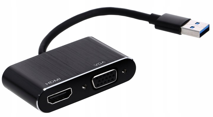KONWERTER USB 3.0 do HDMI + VGA ADAPTER KARTA GRAFICZNA HUB PRZEJŚCIÓWKA