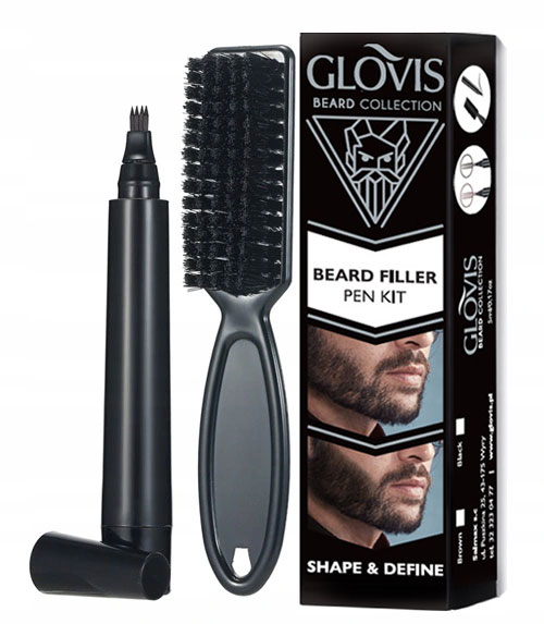 GLOVIS FILLER Zestaw do Wypełniania Zarostu Brody Marker Pisak +