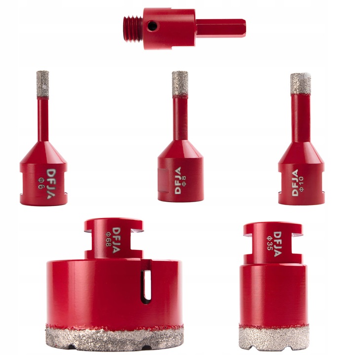 OTWORNICA DO GRESU DIAMENTOWA ZESTAW OTWORNIC 6-68mm BETONU GRANITU ADAPTER