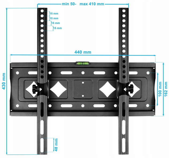 Super Mocny Uchwyt do Telewizora 25-80 cali 80kg Regulacja nachylenia