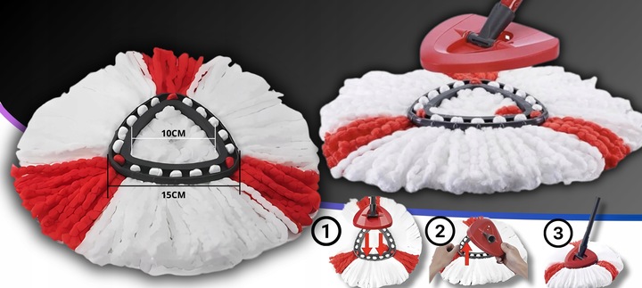 12X WKŁAD DO MOPA OBROTOWEGO VILEDA TURBO WKŁAD ZAPAS KOŃCÓWKA MEGA CHŁONNE