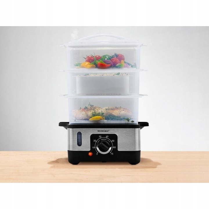 PAROWAR ELEKTRYCZNY URZĄDZENIE DO GOTOWANIA NA PARZE 950W 9L MINUTNIK