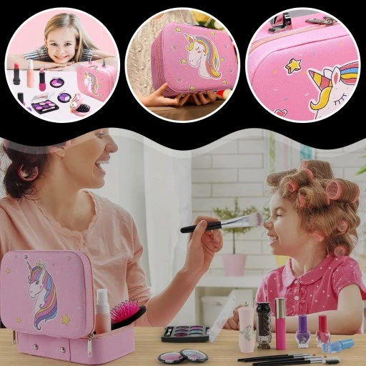 KUFEREK KOSMETYKÓW ZESTAW DO MAKIJAŻU I PAZNOKCI JEDNOROŻEC DZIECI PREZENT