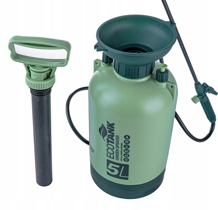 RĘCZNY OPRYSKIWACZ CIŚNIENIOWY DUŻY POJEMNOŚĆ 5L REGULACJA DYSZY LANCA