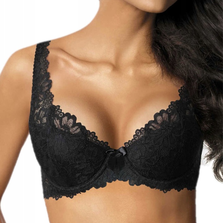 Biustonosz braletka usztywniany Mat Carmela czarny 90C braletka śliczna kor