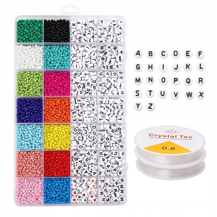 Zestaw do Robienia Tworzenia Bransoletek Koraliki Literki Akcesoria 4200 el