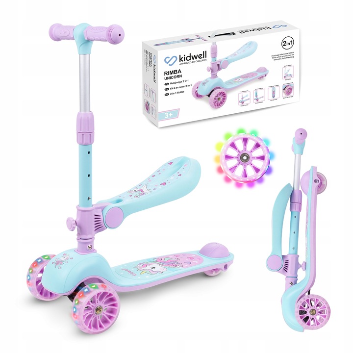 Hulajnoga balansowa 2w1 Kidwell Rimba jeździk LED