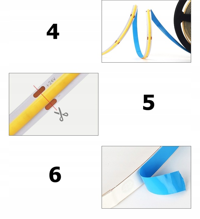 Taśma LED Neon COB 24V rolka 10m 480/m 4000K BIAŁA NEUTRALNA 10Wm 8MM