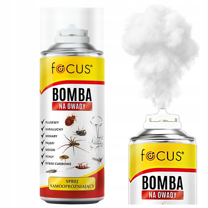 BOMBA NA PLUSKWY MEGA MOCNA DYMNA GRANAT FOGGER ŚRODEK NA OWADY FOCUS