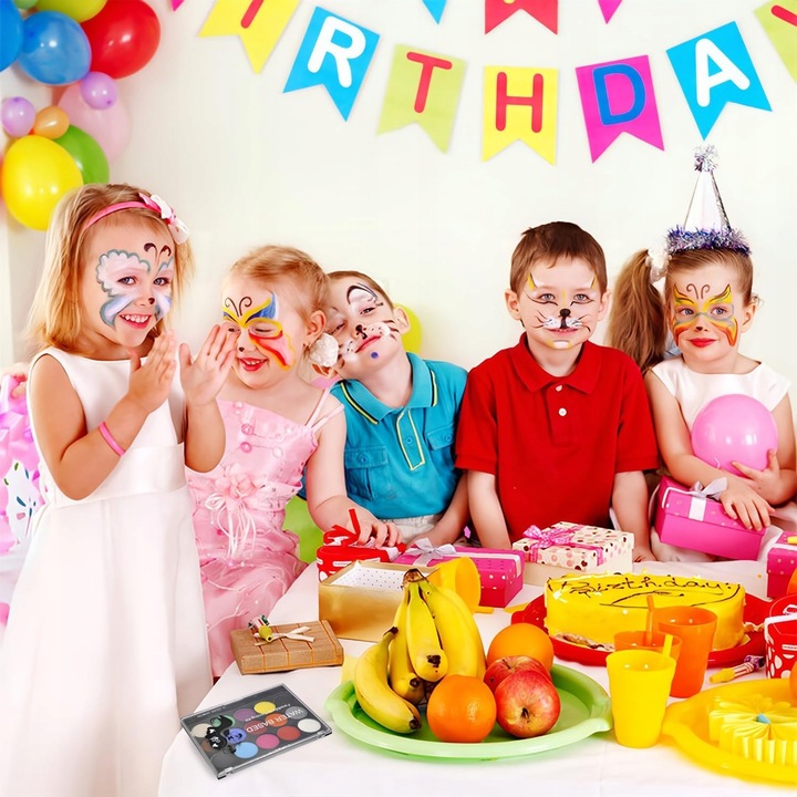 FARBY DO MALOWANIA TWARZY i CIAŁA ŚWIECĄCE W NOCY 15e. ZMYWALNE DLA DZIECI