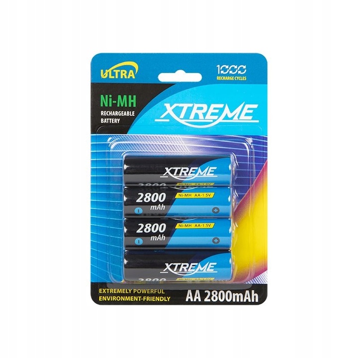 4 SZT AKUMULATOR XTREME Ni-MH AA R6 1.2V 2800mAh